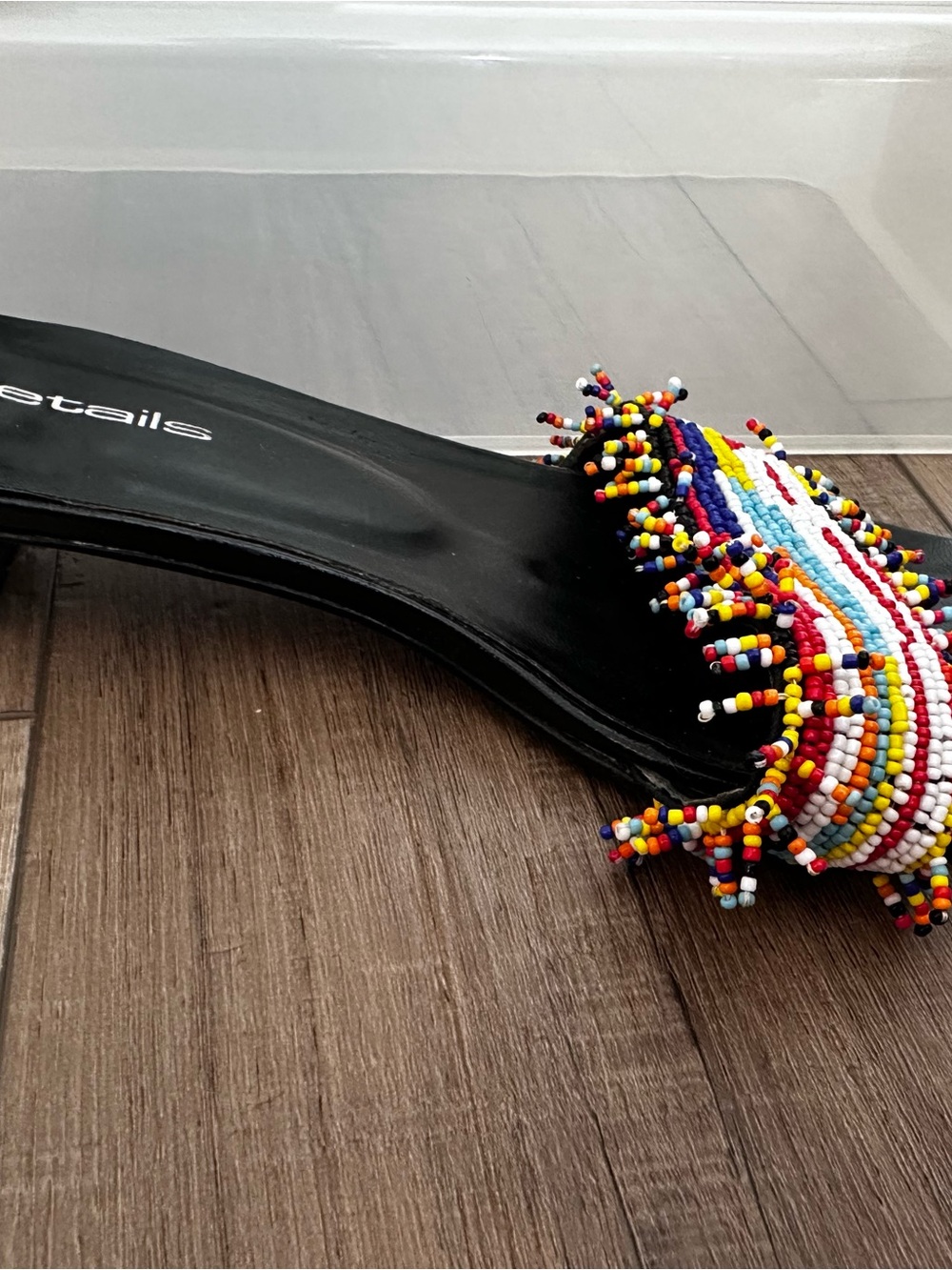 Beaded Multicolor Slide Sandal - Women